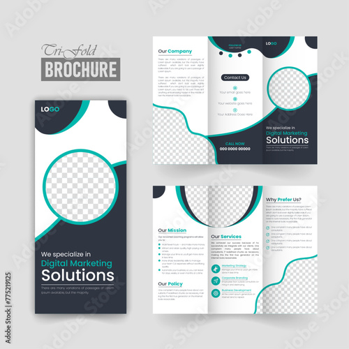 Creative corporate modern business trifold brochure and business flyer design template (ID: 775219125)
