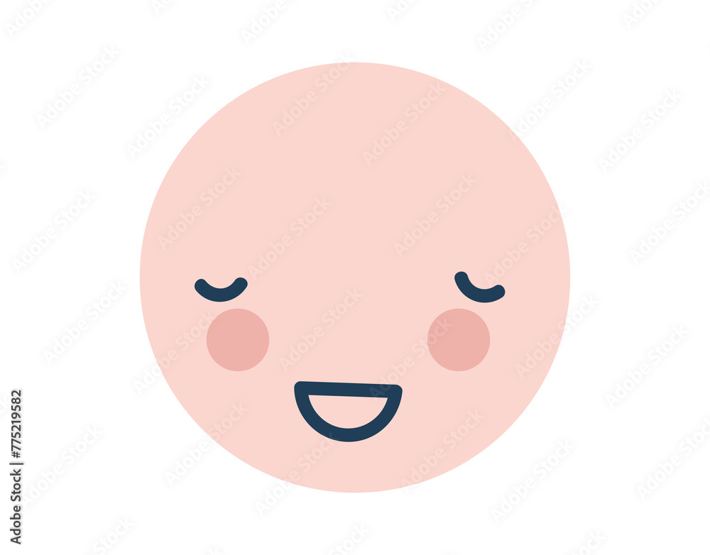 Pink happy shy round Love Emoji Icon. Object Symbol flat Vector Art. Cartoon element for web design, poster, greeting card, valentines Day, wedding Pink happy shy round Love Emoji Icon. Object Symbol flat Vector Art. Cartoon element for web design, poster, greeting card, valentines Day, wedding