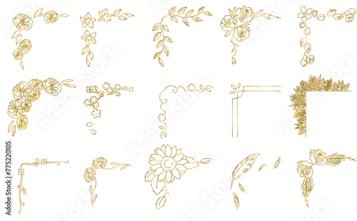 黄金色のアンティークな角フレーム