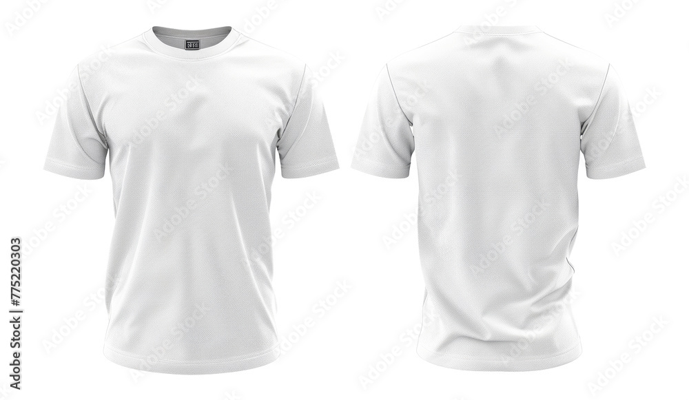 Front and back views of a white men's classic t-shirt, versatile fashion staple isolated on transparent background Front and back views of a white men's classic t-shirt, versatile fashion staple isolated on transparent background