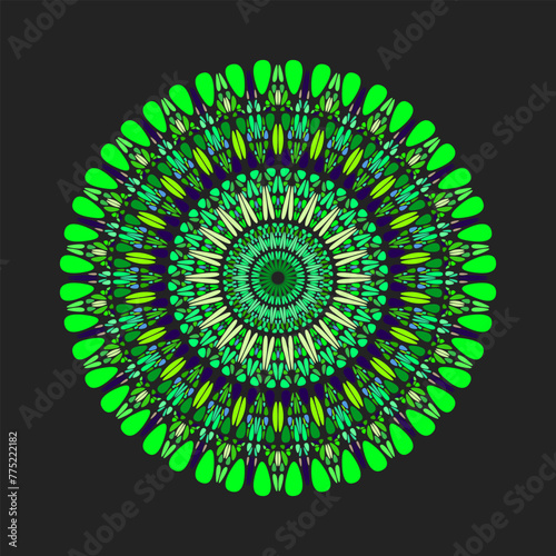 Circular colorful round floral ornament mandala - ornate ornamental abstract vector element from stones