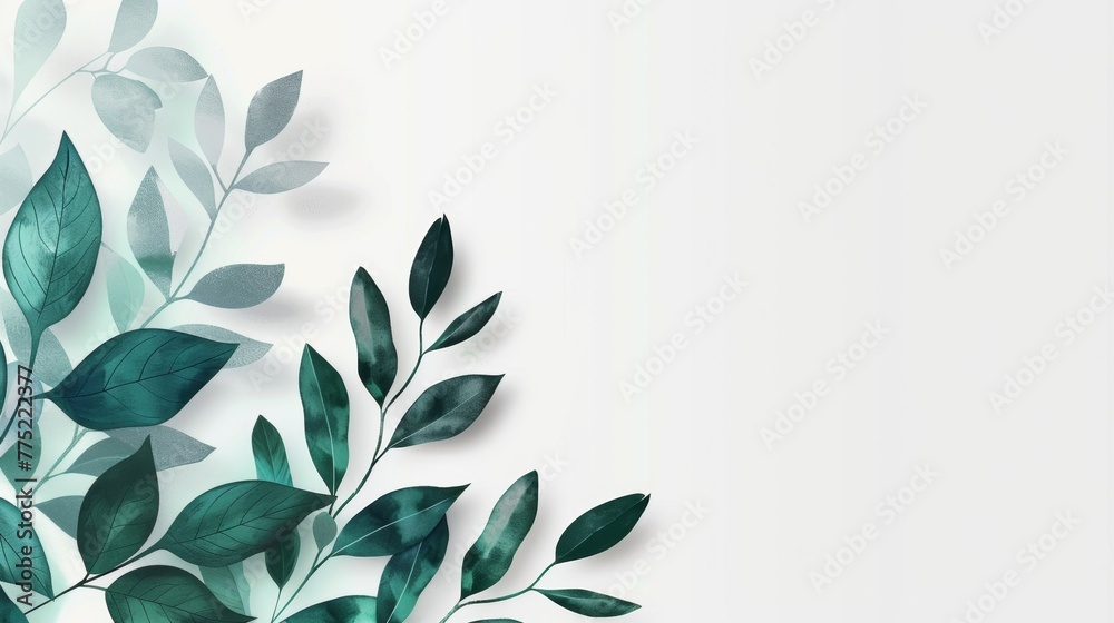 White frame on a background of tropical green leaves with space for text, invitation or banner. White frame on a background of tropical green leaves with space for text, invitation or banner.