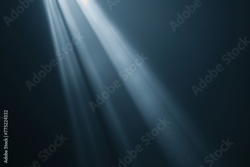 Digital Rays of Hope: A soft ray of light with a subtle volumetric effect cuts through a dark website background, offering a touch of optimism in a balanced composition.