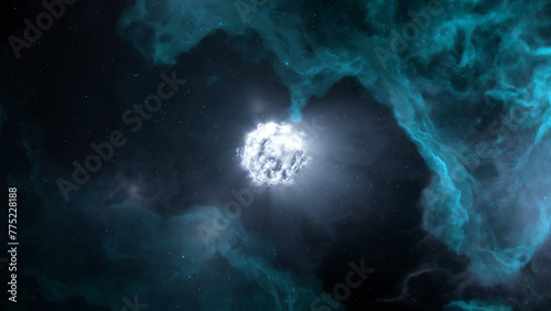 Alien gas star with explosions 3d rendering cinematic view, 4k,2024 