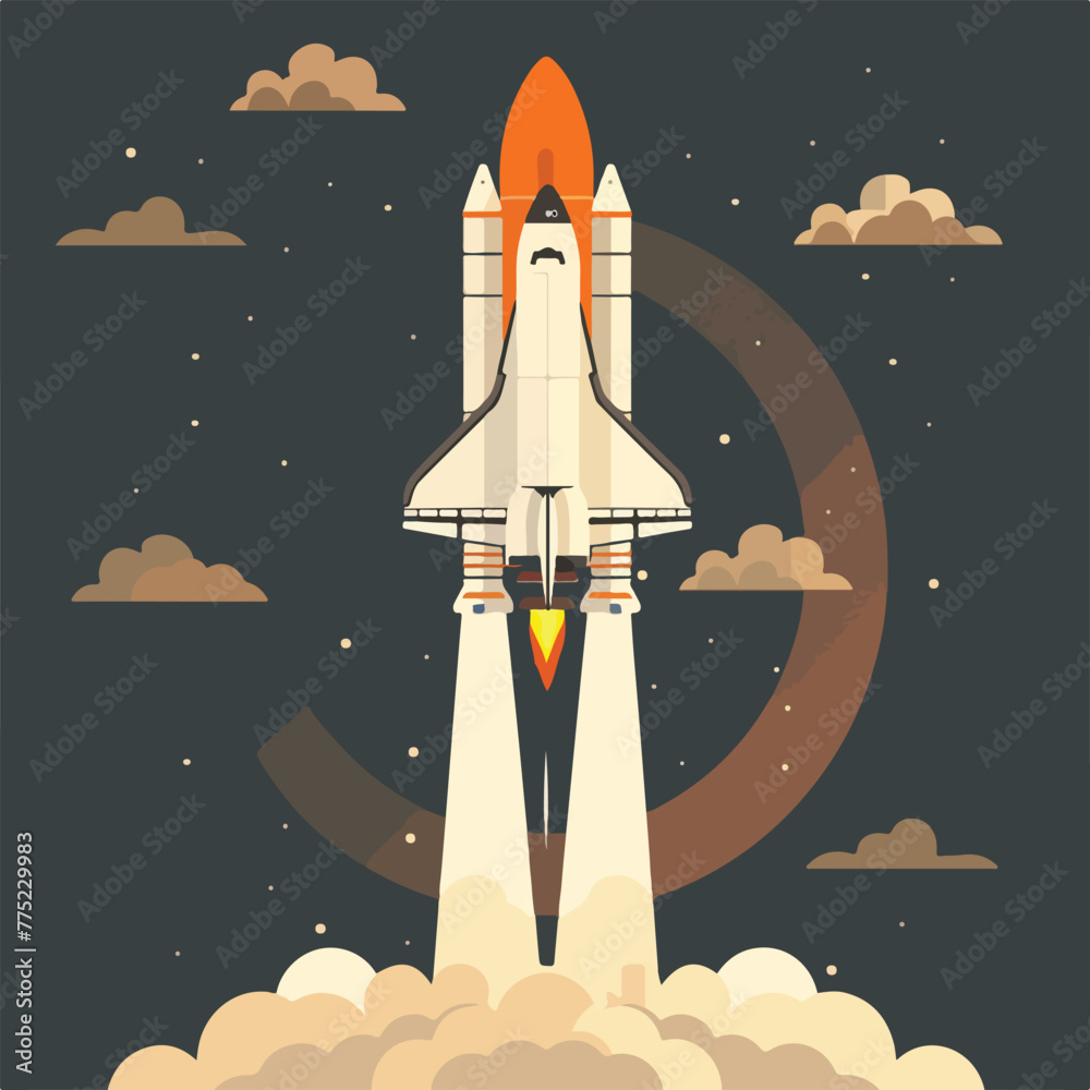 Fototapeta premium Space shuttle taking off on a mission