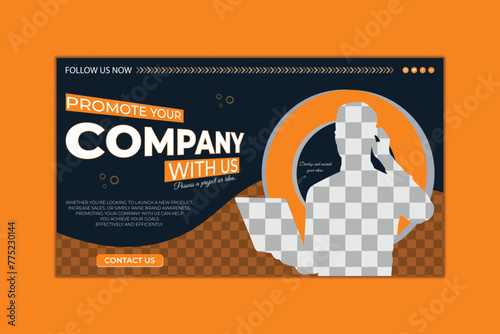 Web banner design template and business YouTube thumbnail design