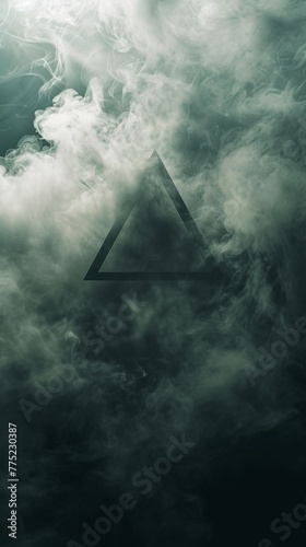 Abstract triangle in smoke