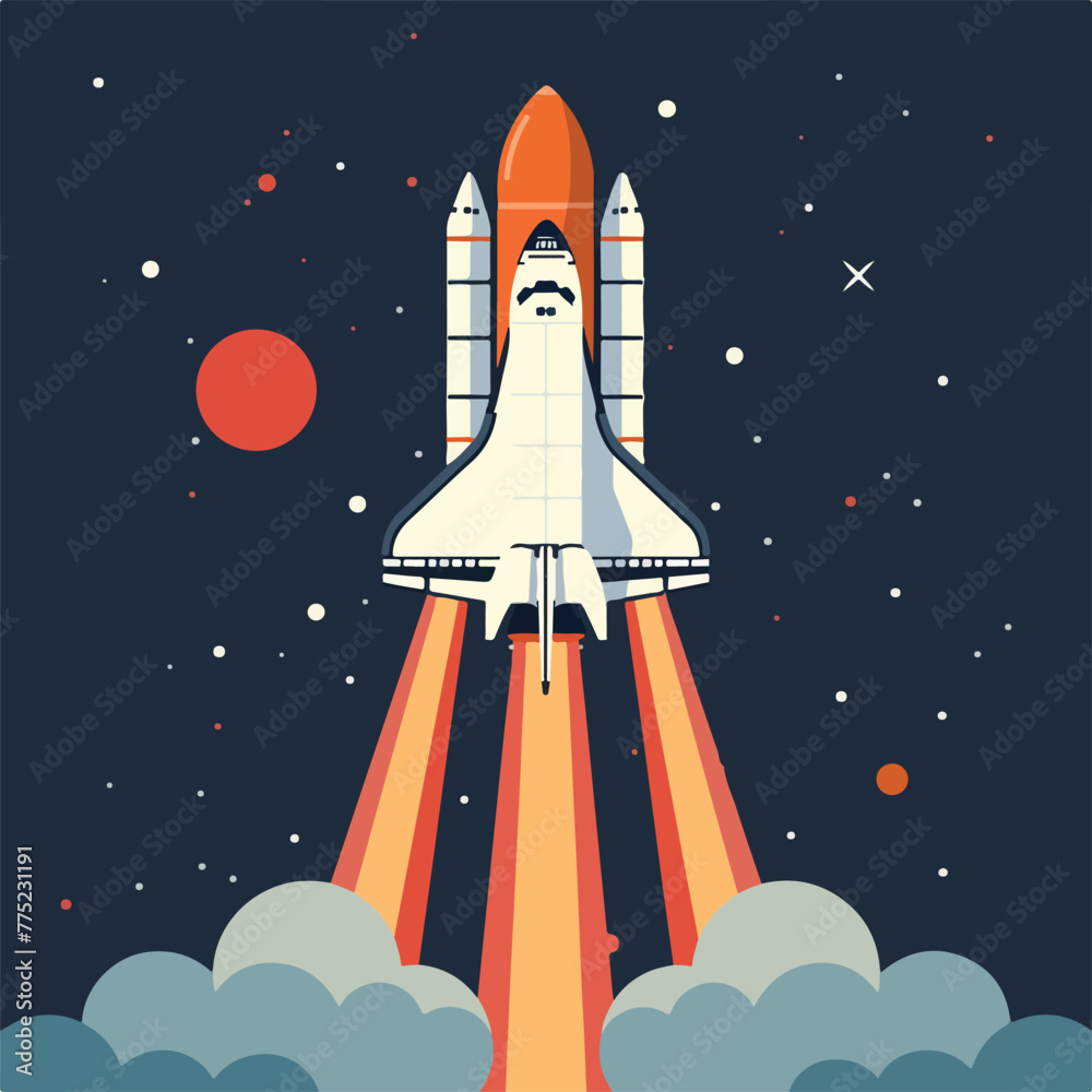 Obraz premium Space shuttle taking off on a mission