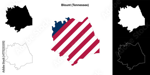 Blount County (Tennessee) outline map set
