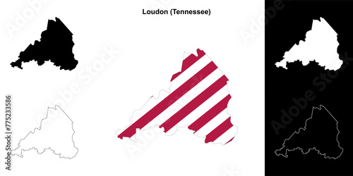 Loudon County (Tennessee) outline map set photo