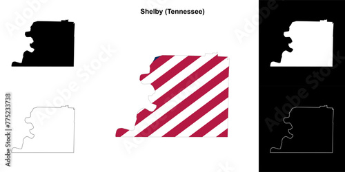 Shelby County (Tennessee) outline map set