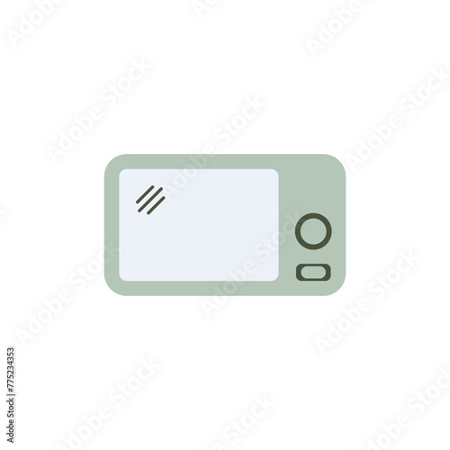 Microwave vector icon. Linear oven logo. Electric oven simple color style. Vector illustration.