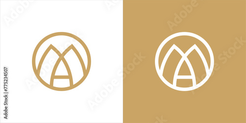 MA Letters Logo. MA or AM Monogram. Luxury, Simple, Minimal, and Elegant Business Company Logo Design