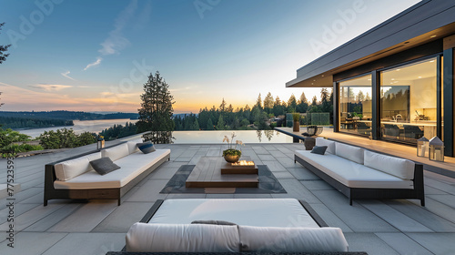 Beautiful dramatic patio with a stunning view. © Graphic Resources