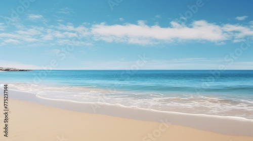 Tranquil beach in nature with clear blue sky above © stocksbyrs