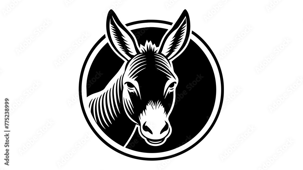 a-mule-icon-in-circle-logo vector illustration