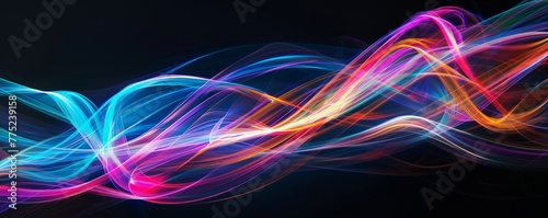 Colorful light trails on black background © LabirintStudio