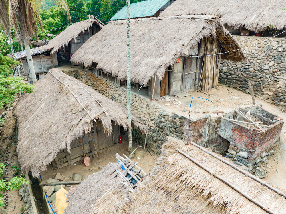 Original village thatched house in Chubao Village, Wuzhishan City, Hainan, China