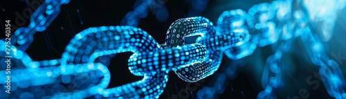 Cybersecurity and blockchain merge in a network visualized in striking blue, embodying digital resilience