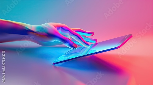 touching the gradient of the gadget with your fingers