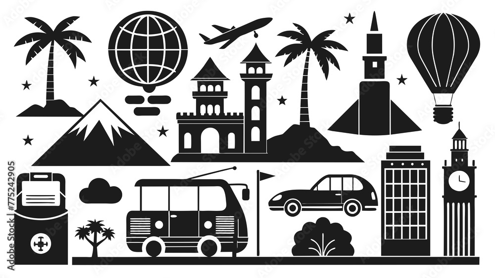 travel-and-tourism-icon-set-on-white-background- vector illustration travel-and-tourism-icon-set-on-white-background- vector illustration