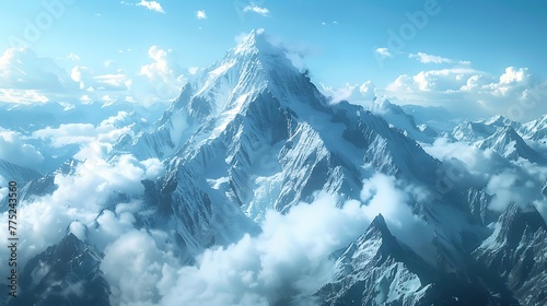 beauty of a snow-capped mountain range