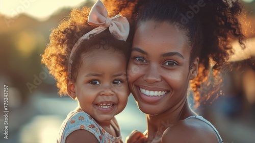 Woman Holding Child in Her Arms