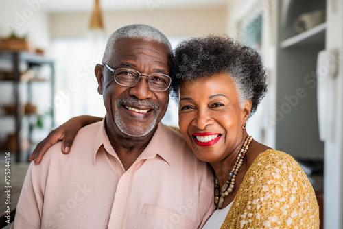 Generative AI photo of cheerful beautiful elderly couple nice family relationship © Tetiana