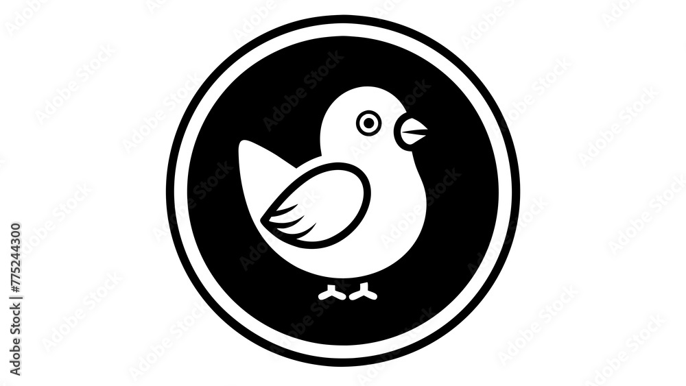 a-chick-icon-in-circle-logo vector illustration a-chick-icon-in-circle-logo vector illustration