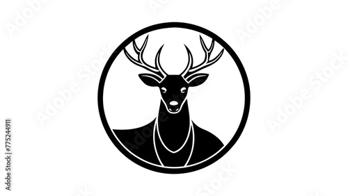 a-deer-icon-in-ciecle-logo vector illustration