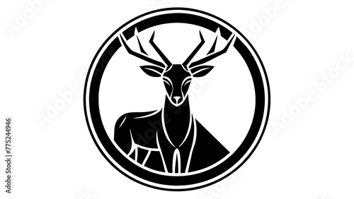 a-deer-icon-in-ciecle-logo vector illustration