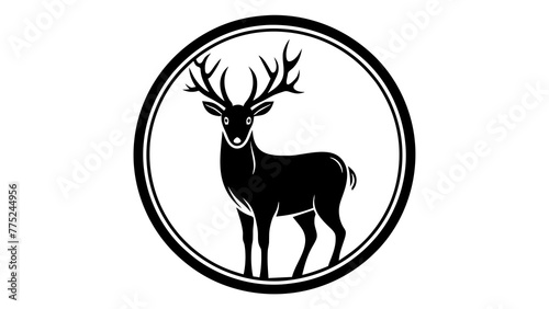 a-deer-icon-in-ciecle-logo vector illustration