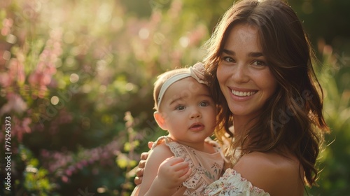 Woman Holding Little Girl in Arms