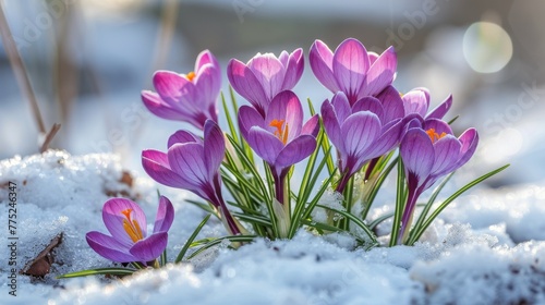 Yellow Flowers on Snow Covered Ground