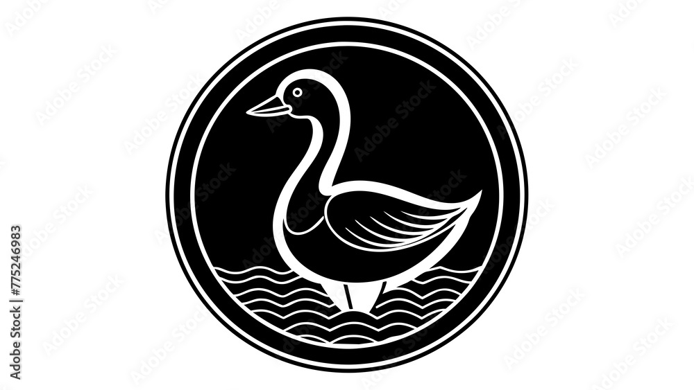 Fototapeta premium a-gosling-icon-in-circle-logo vector illustration