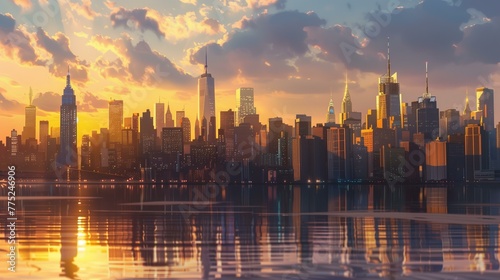 Famous places in New York  Manhattan Skyline