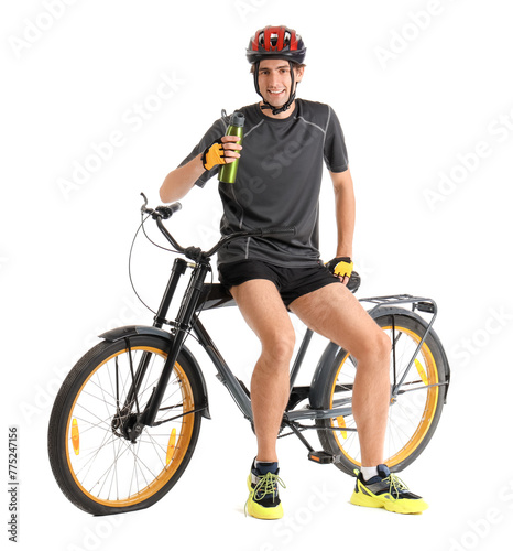 Young male cyclist with bic...