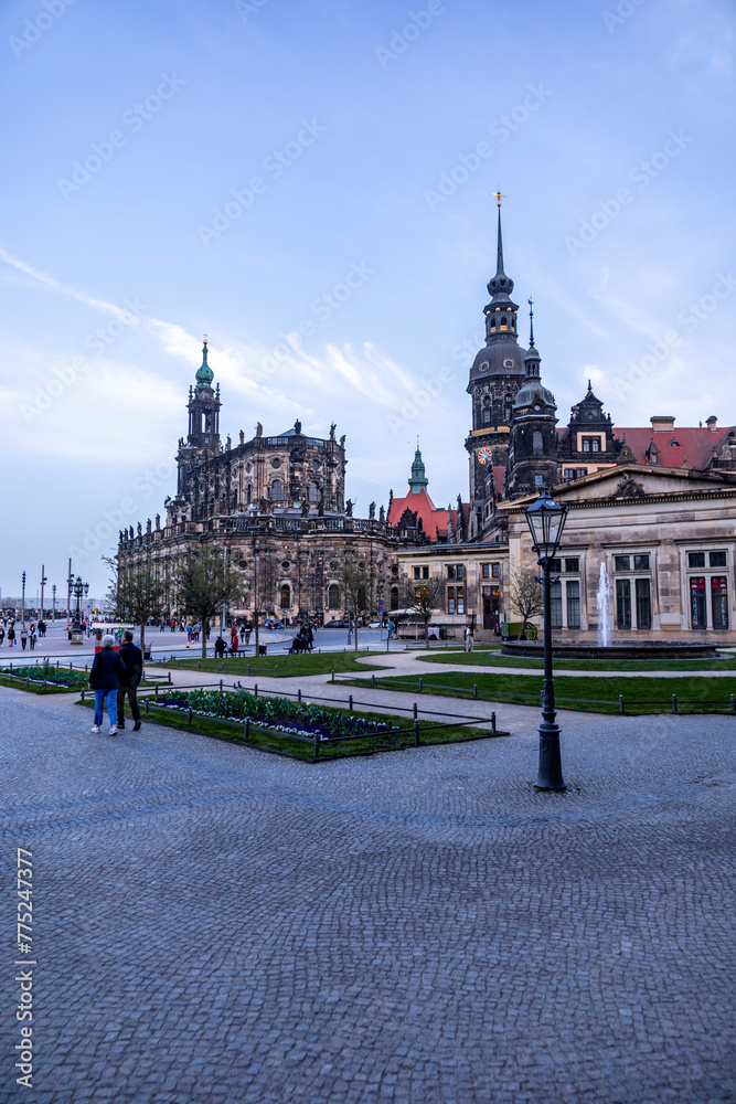 Obraz premium A short evening stroll through the beautiful historic city centre of Dresden - Saxony - Germany