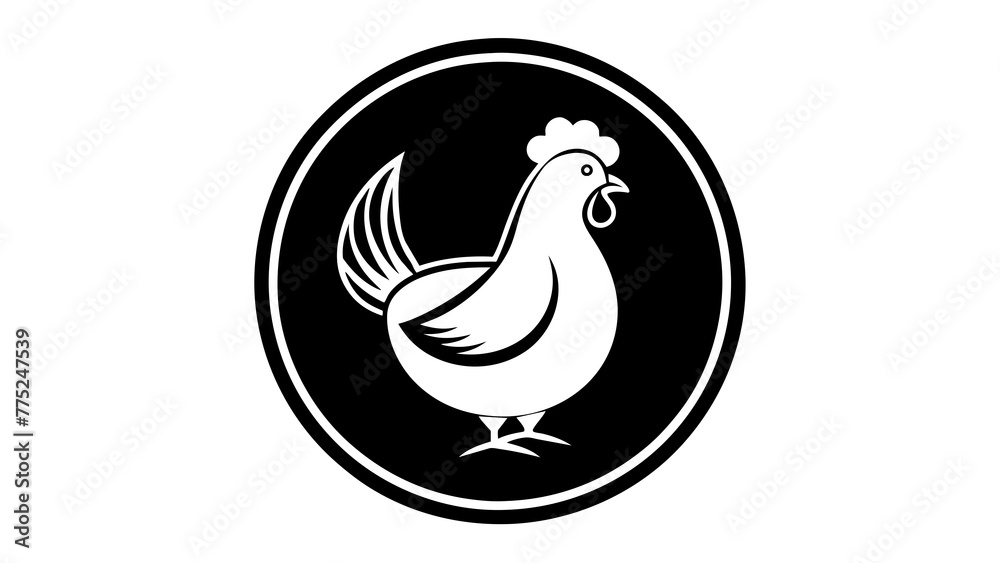Obraz premium a-hen-icon-in-circle-logo vector illustration