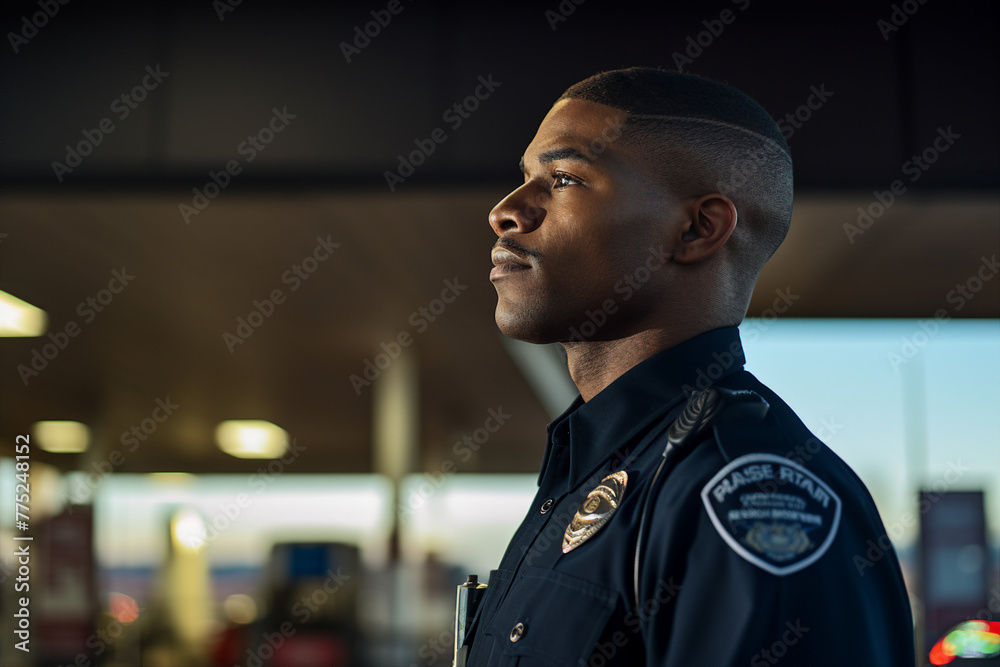 Fototapeta premium People visiting gas power station vehicle maintenance car spot stop filling gasoline Generative AI illustration