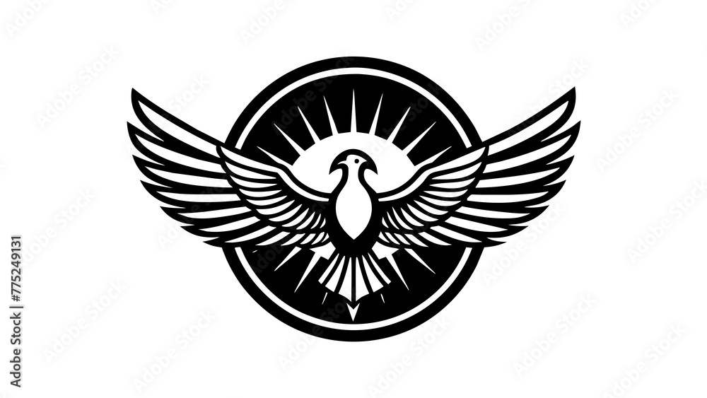 Obraz premium a-vulture-icon-in-circle-logo vector illustration