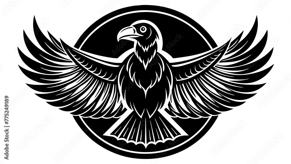 Fototapeta premium a-vulture-icon-in-circle-logo vector illustration