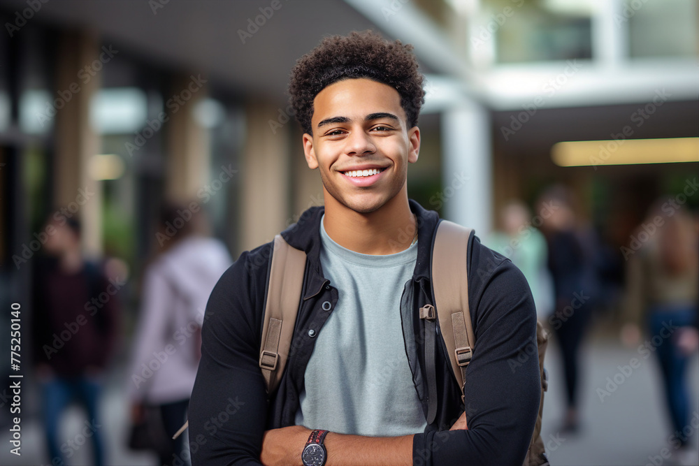 Fototapeta premium Generative AI photo of beautiful student learning and education concept