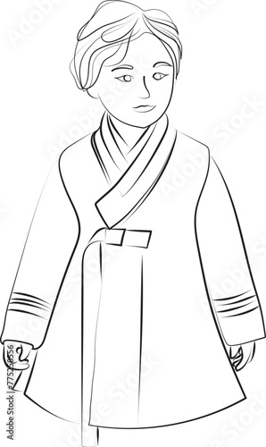 Drawing Girl Hanbok