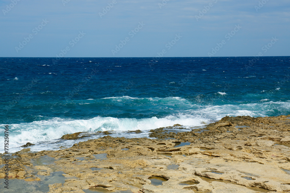 View of beautiful seashore and blue sky