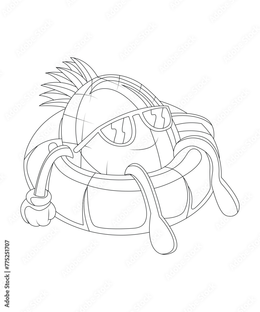 Fototapeta premium Fruit Coloring Page For Kids