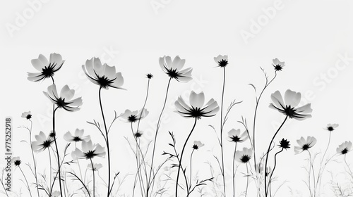 Minimalist Cosmos Flower Silhouette Generative AI