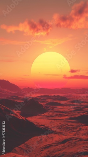 Stunning sunset over the desert