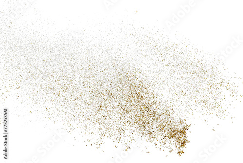 Gold glitter, Golden sparkle confetti, Shiny glittering dust © DesignStock98