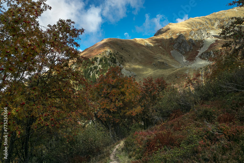 Couleurs d' automne dans la chaîne de Belledonne ,  Isère ,Alpes France